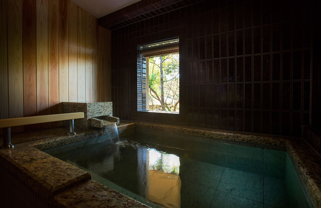 image:Japanese Twin Room with open-air Japanese blue stone bath TYPE A