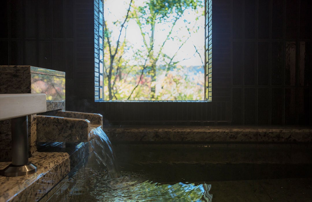 image:Japanese Twin Room with open-air Japanese blue stone bath TYPE A