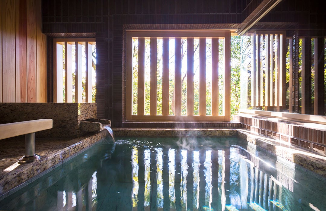 image:Japanese Twin Room with open-air Japanese blue stone bath TYPE B