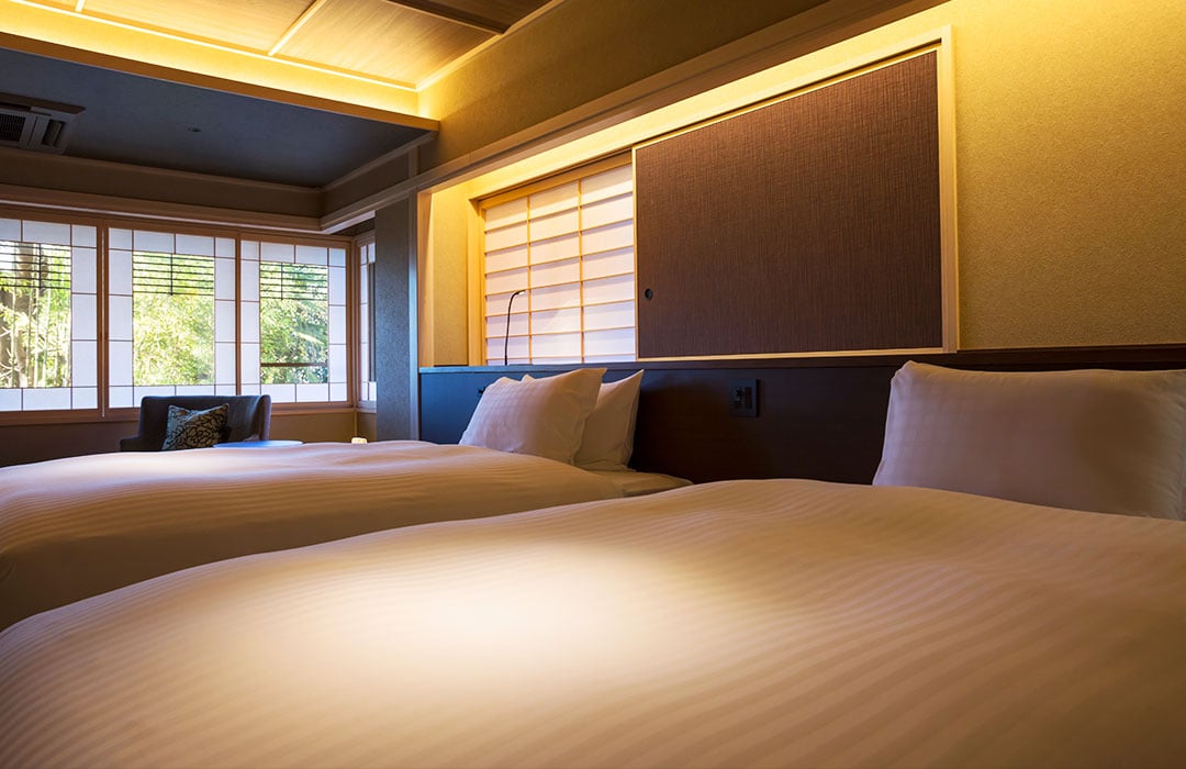 image:Japanese Twin Room with Japanese blue stone bath TYPE C