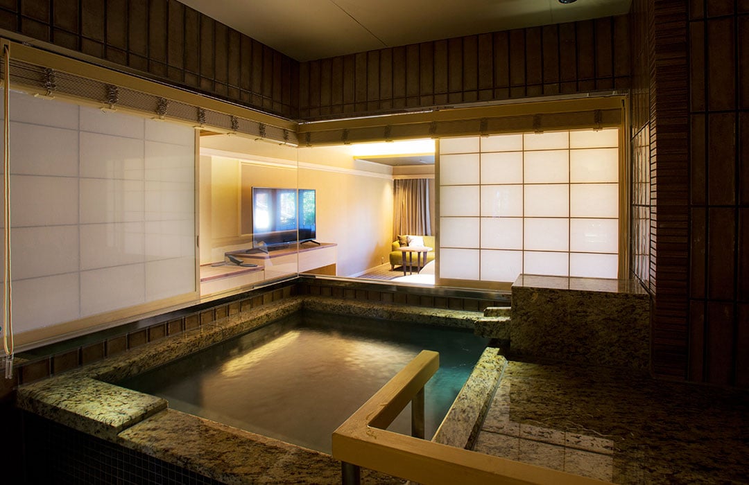 image:Japanese Twin Room with Japanese blue stone bath TYPE C