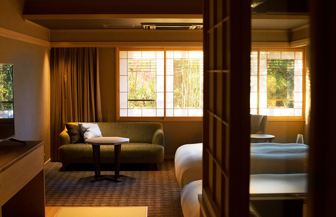 image:Japanese Twin Room with Japanese blue stone bath TYPE C